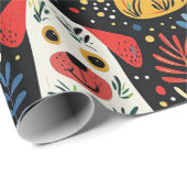 Niedliche Weihnachtshunde Packpapier (Rolleneckpunkt)