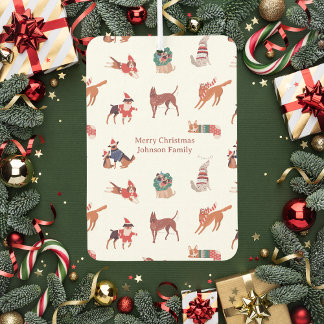 Niedliche Weihnachtshunde Pattern Air Freshener Autolufterfrischer