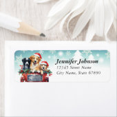 Niedliche Weihnachtshunde Rücksendeadressen-Aufkle (Insitu)