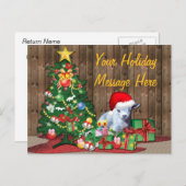 Niedliche Weihnachtsjunge Feiertagspostkarte (Vorne/Hinten)