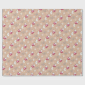 Niedliche Weihnachtskakao und Kekse Wasserfarbe Geschenkpapier (Flach)