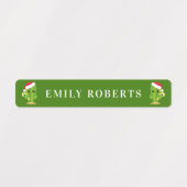 Niedliche Weihnachtskaktus Kinder Name wasserdicht Etiketten (Design 2)