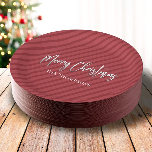 Niedliche Weihnachtskalligraphie Pappteller