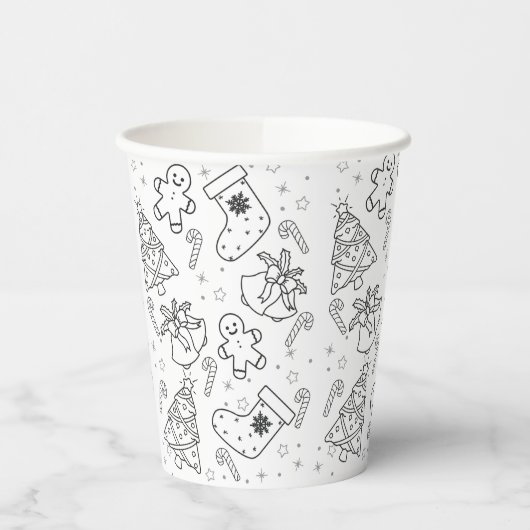 Niedliche Weihnachtskälteaufnahmen Pappbecher (Links)