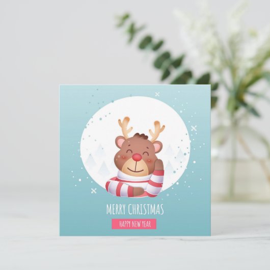 Niedliche Weihnachtskarte (Stehend Vorderseite)