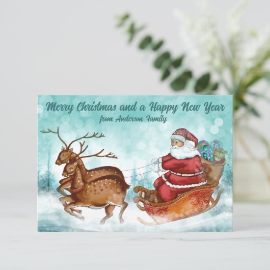 Niedliche Weihnachtskarte Dankeskarte (Stehend Vorderseite)