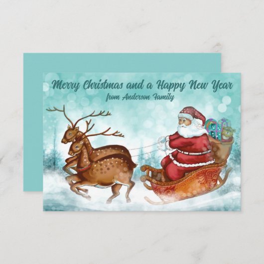 Niedliche Weihnachtskarte Dankeskarte (Vorne/Hinten)