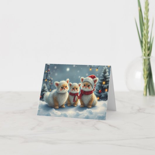 Niedliche Weihnachtskarte Dankeskarte (Vorderseite)