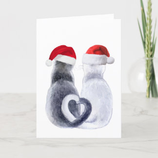 Niedliche Weihnachtskarte der Katze mit Weihnachts Feiertagskarte