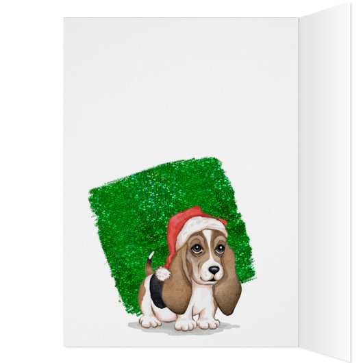 Niedliche Weihnachtskarte des Beagle (Innen (Links))