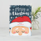 Niedliche Weihnachtskarte des Weihnachtsmanns Feiertagskarte (Stehend Vorderseite)