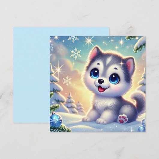 Niedliche Weihnachtskarte Einladung (Vorne/Hinten)