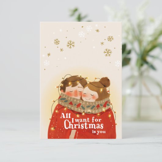 Niedliche Weihnachtskarte Einladung (Stehend Vorderseite)