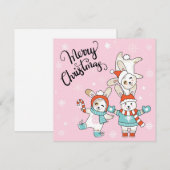 Niedliche Weihnachtskarte Feiertagskarte (Vorne/Hinten)