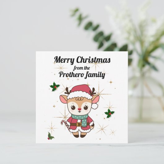 Niedliche Weihnachtskarte Feiertagskarte (Stehend Vorderseite)