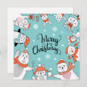 Niedliche Weihnachtskarte Feiertagskarte (Vorne/Hinten)