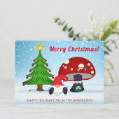 Niedliche Weihnachtskarte Feiertagskarte (Stehend Vorderseite)