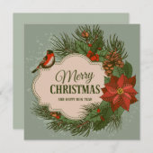 Niedliche Weihnachtskarte Feiertagskarte (Vorne/Hinten)