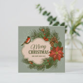 Niedliche Weihnachtskarte Feiertagskarte (Stehend Vorderseite)