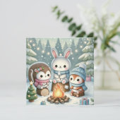 Niedliche Weihnachtskarte Feiertagskarte (Stehend Vorderseite)