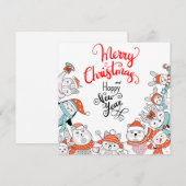 Niedliche Weihnachtskarte Feiertagskarte (Vorne/Hinten)