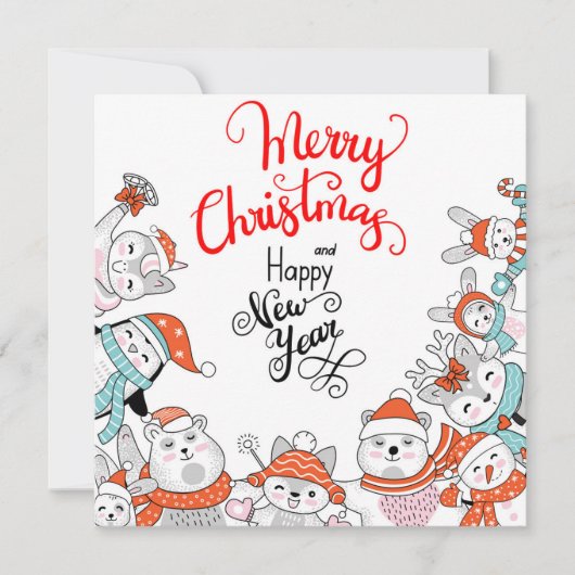 Niedliche Weihnachtskarte Feiertagskarte (Vorderseite)