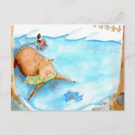 Niedliche Weihnachtskarte Feiertagspostkarte (Vorderseite)