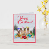 Niedliche Weihnachtskarte für den Deutschen Hirten Karte (Gelbe Blume)