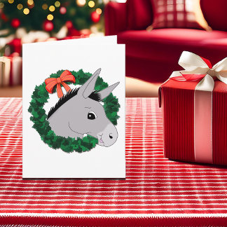 Niedliche Weihnachtskarte für den Donkey Feiertagskarte