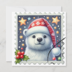 Niedliche Weihnachtskarte für den Eisbären - Feier Mitteilungskarte