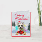 Niedliche Weihnachtskarte für den Hund individuell Karte (Vorderseite)