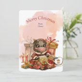 Niedliche Weihnachtskarte für die Kuh Save The Date (Stehend Vorderseite)