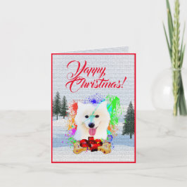 Niedliche Weihnachtskarte für Samoyed Dog Yappy Karte