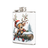 Niedliche Weihnachtskarte mit Ornamenten Flachmann (Links)
