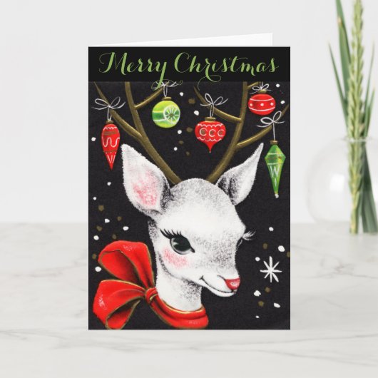 Niedliche Weihnachtskarte, niedliches Hirsch, Sieg Feiertagskarte (Vorderseite)