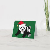 Niedliche Weihnachtskarte Panda Bear Weihnachtsman Dankeskarte (Vorderseite)