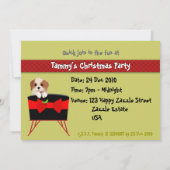 Niedliche Weihnachtskarte (Welpe) Einladung (Rückseite)