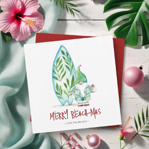 Niedliche Weihnachtskarten an der Küste Mitteilungskarte