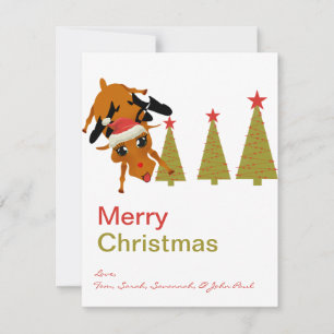 Niedliche Weihnachtskarten der Reindeer Mery Feiertagskarte