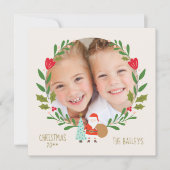 Niedliche Weihnachtskartentafel Einladung (Vorderseite)