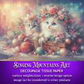 Niedliche Weihnachtskätzchen Decoupage Seidenpapier