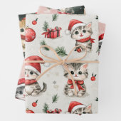 Niedliche Weihnachtskätzchen Geschenkpapier Set (Beispiel)