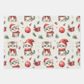 Niedliche Weihnachtskätzchen Geschenkpapier Set (Vorderseite)