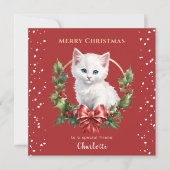 Niedliche Weihnachtskätzchen Red Cat Lover Weihnac Karte (Vorderseite)