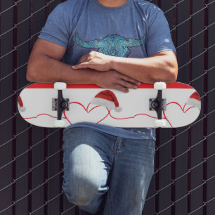 Niedliche Weihnachtskätzchen und HerzlinienLegging Skateboard