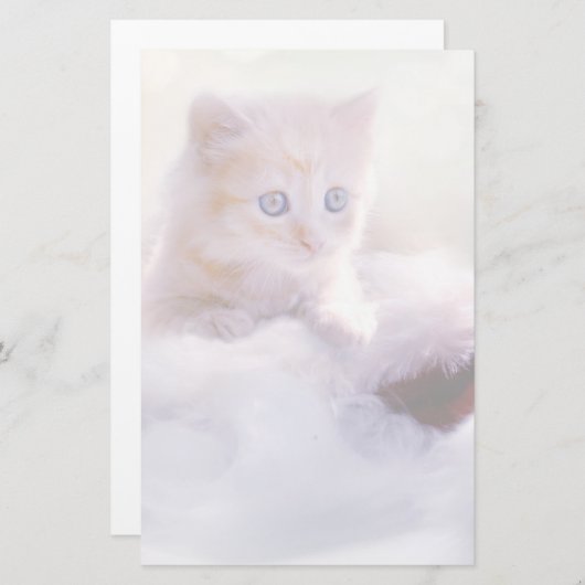 Niedliche Weihnachtskätzchen verblasste Fotografie Briefpapier (Vorne/Hinten)