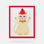 Niedliche Weihnachtskatze Acrylschild (Vorderseite)