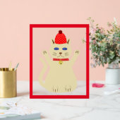 Niedliche Weihnachtskatze Acrylschild (Hochzeit)