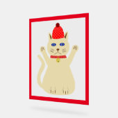 Niedliche Weihnachtskatze Acrylschild (Winkel)