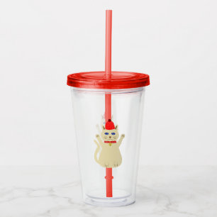 Niedliche Weihnachtskatze Acryltrinkbecher